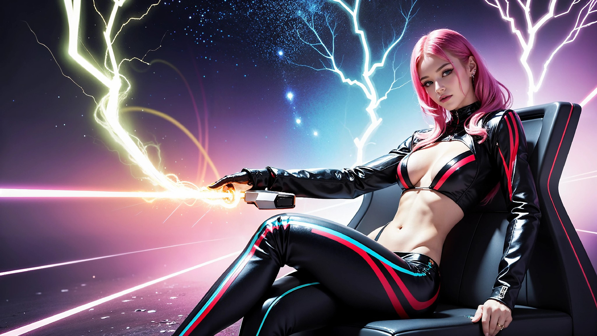 Charming Girl in an Alien Thunderstorm World