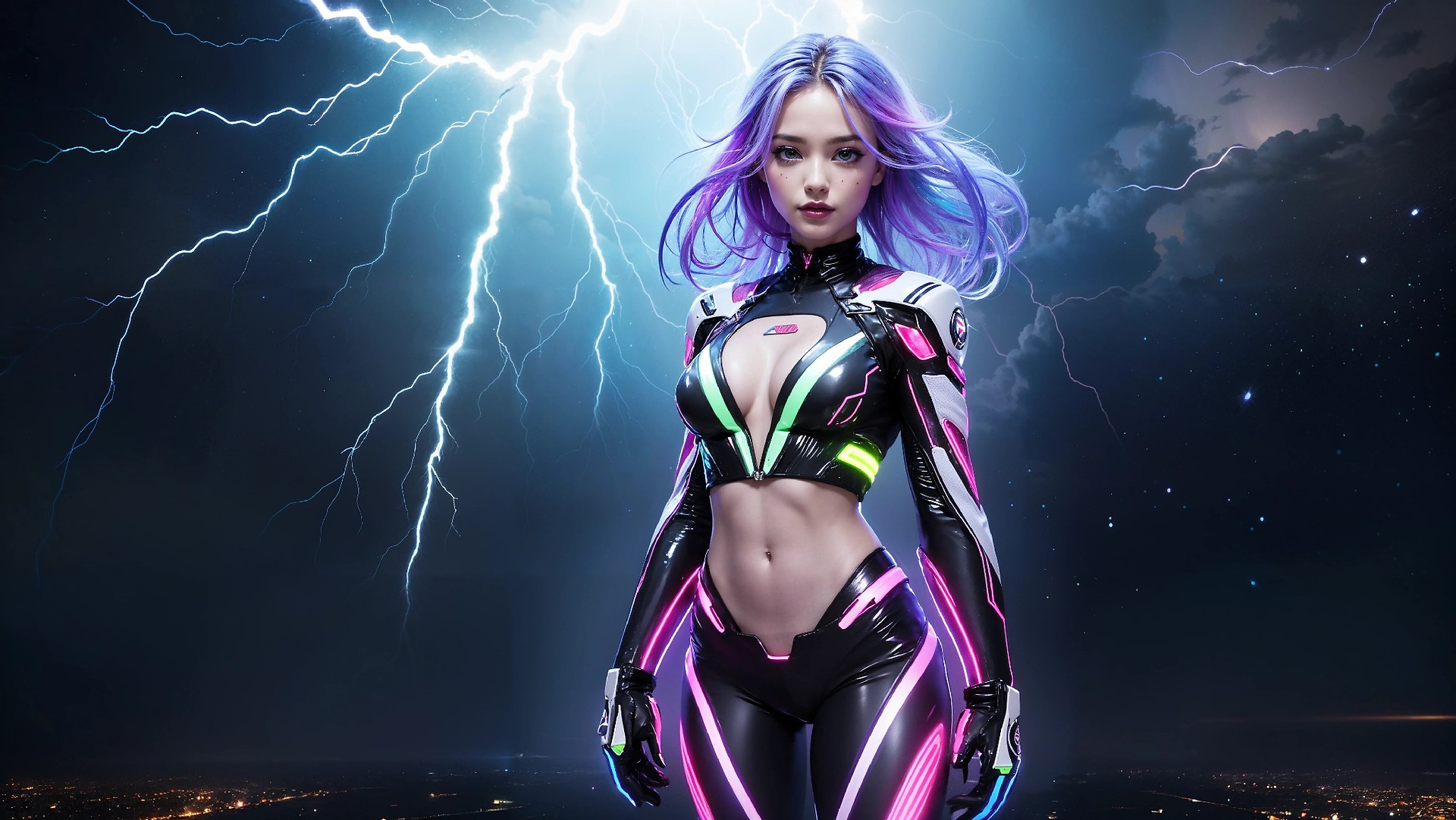 Charming Girl in an Alien Thunderstorm World