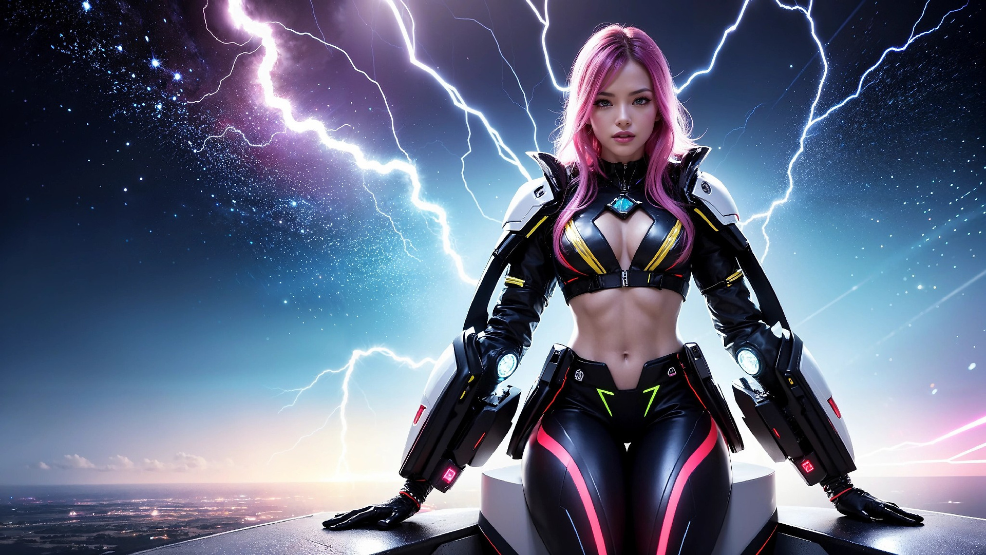 Charming Girl in an Alien Thunderstorm World