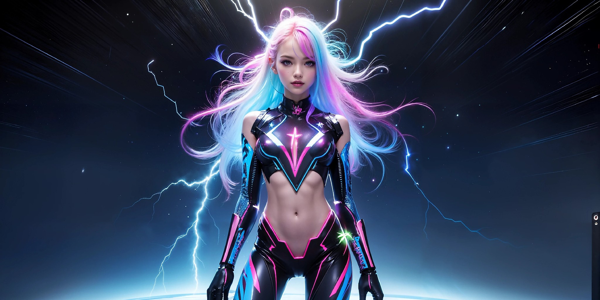 Charming Girl in an Alien Thunderstorm World