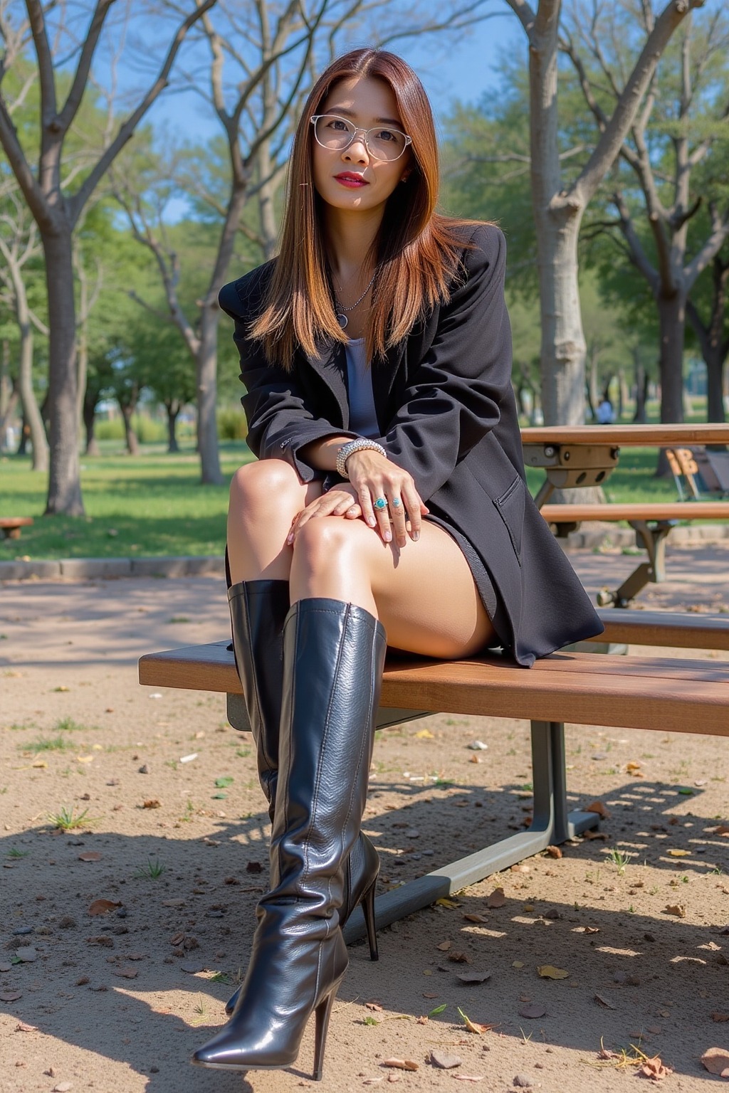 累了．在公園休息一下