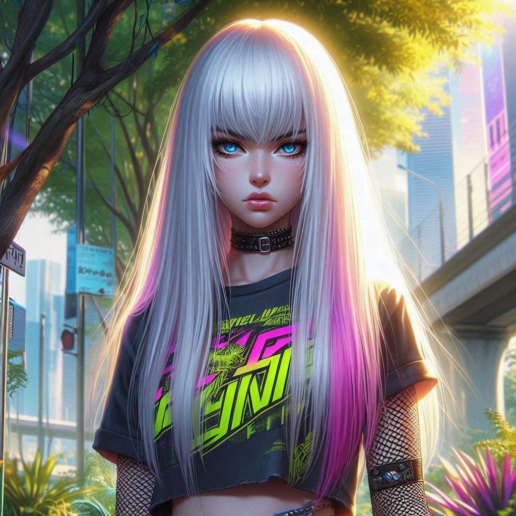 未來叢林中的龐克少女