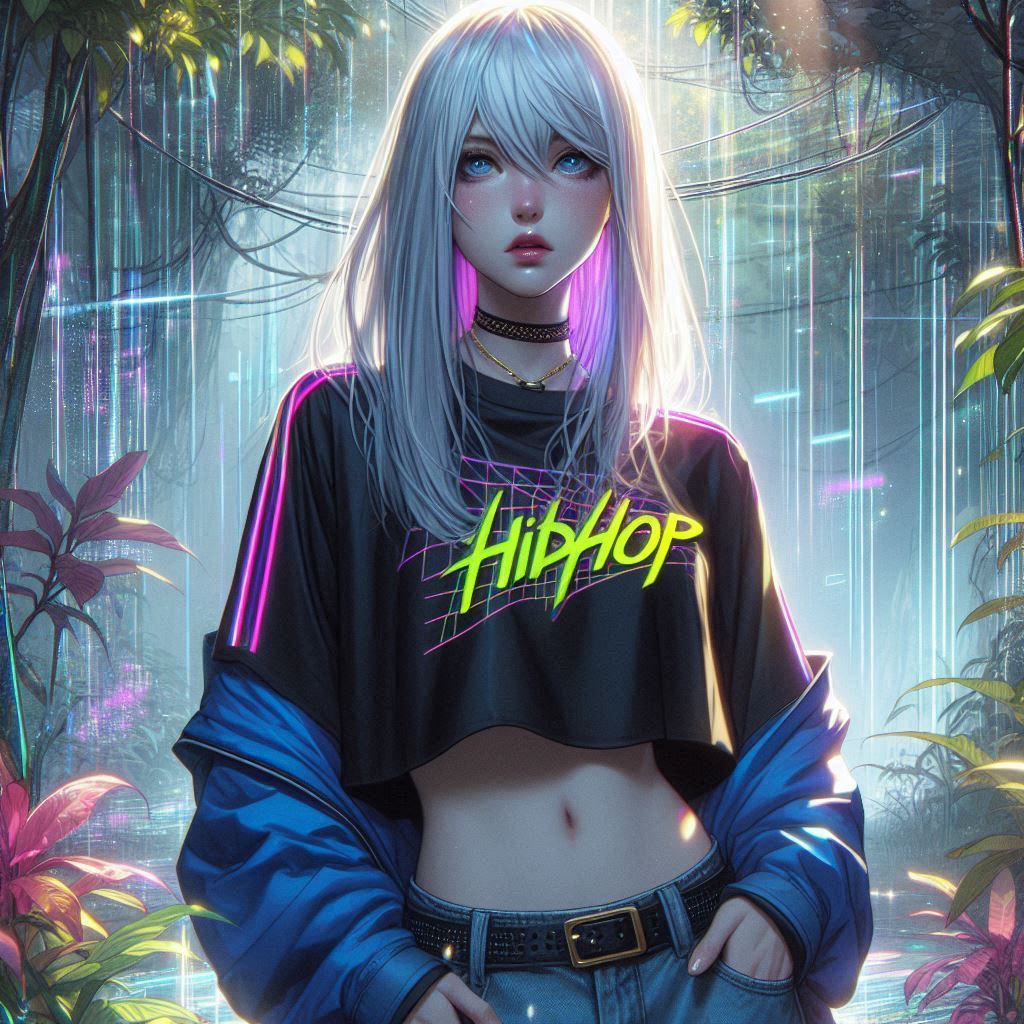 Punk Girl in the Jungle of the Future