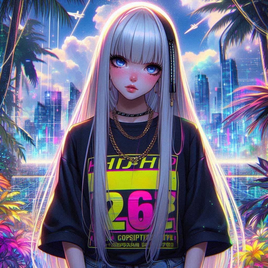 未來叢林中的龐克少女