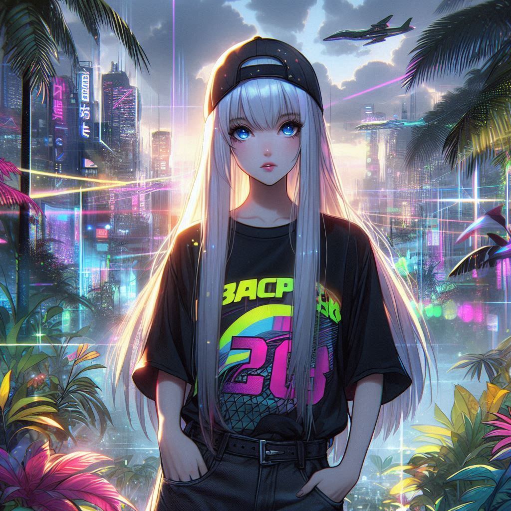 未來叢林中的龐克少女