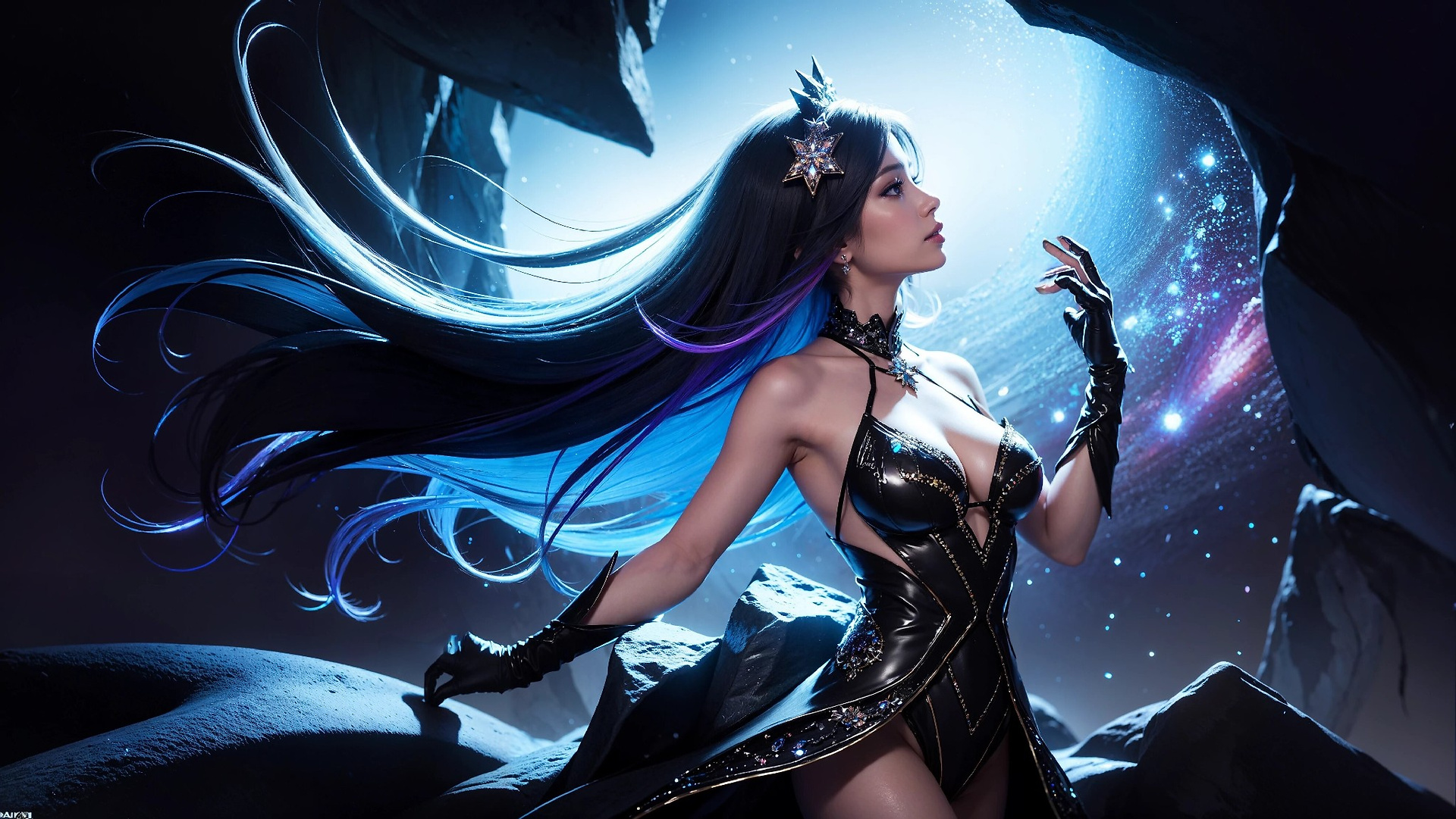 Vibrant Cosmic Princess Fashion