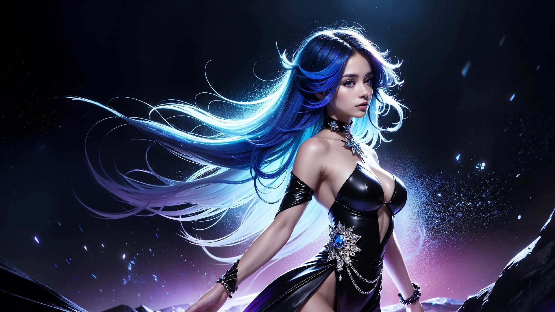 Vibrant Cosmic Princess Fashion