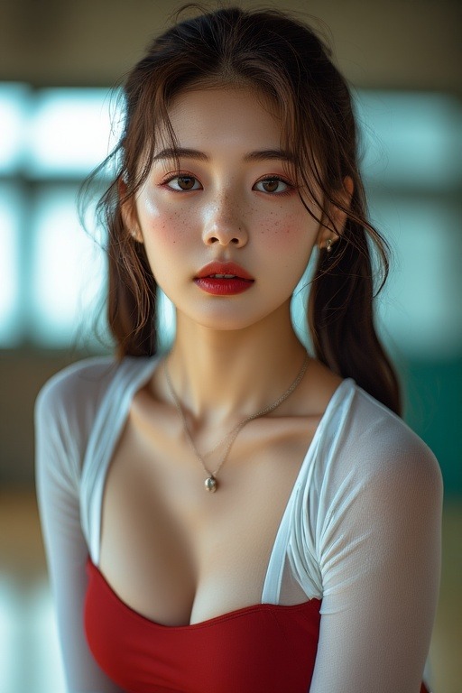 Girl in gymnasium