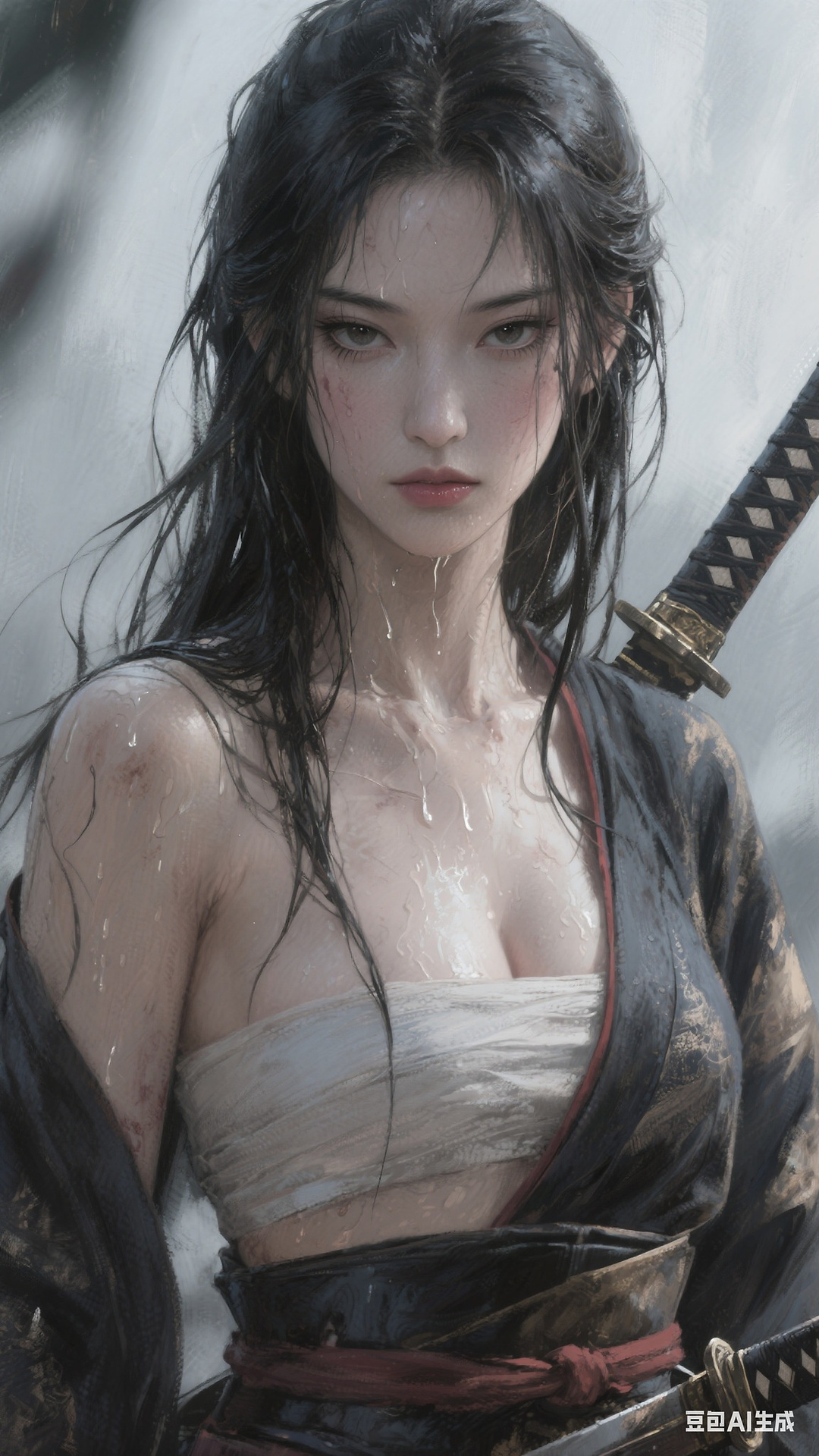 Portrait of a Japanese samurai woman