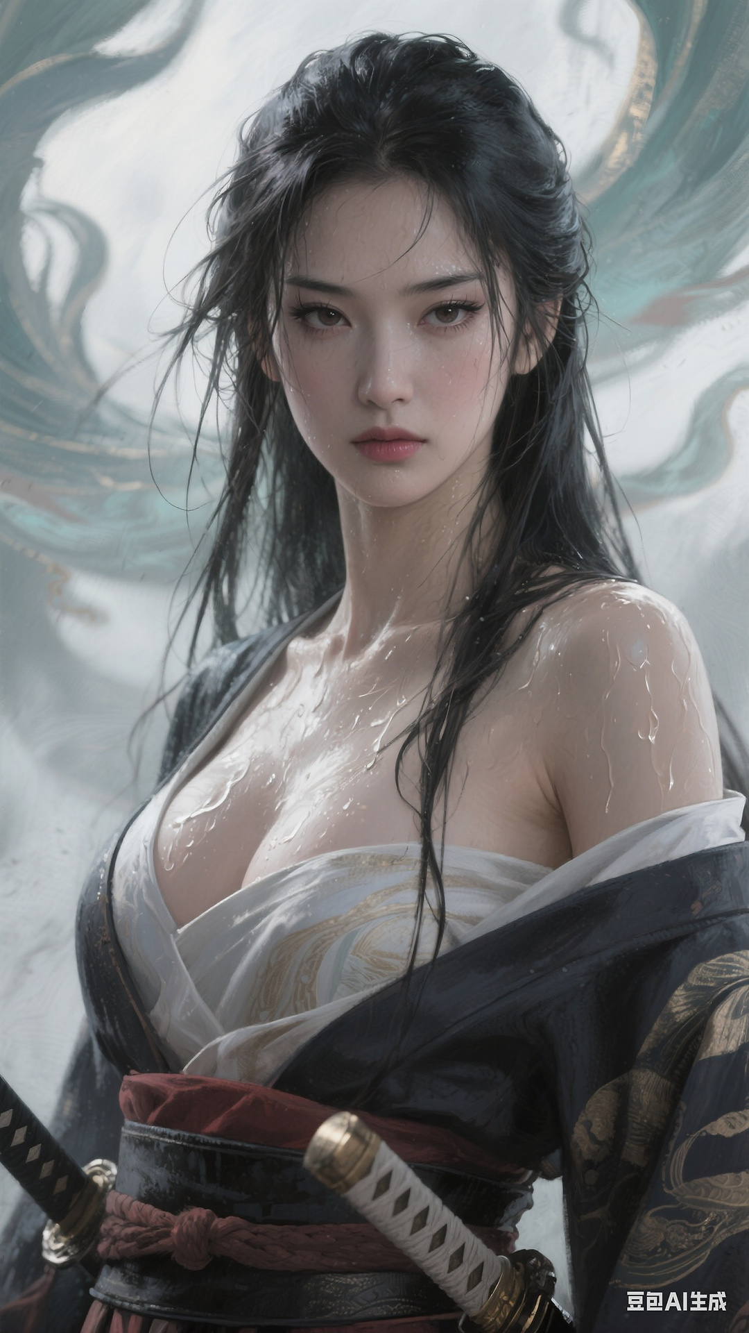 Portrait of a Japanese samurai woman