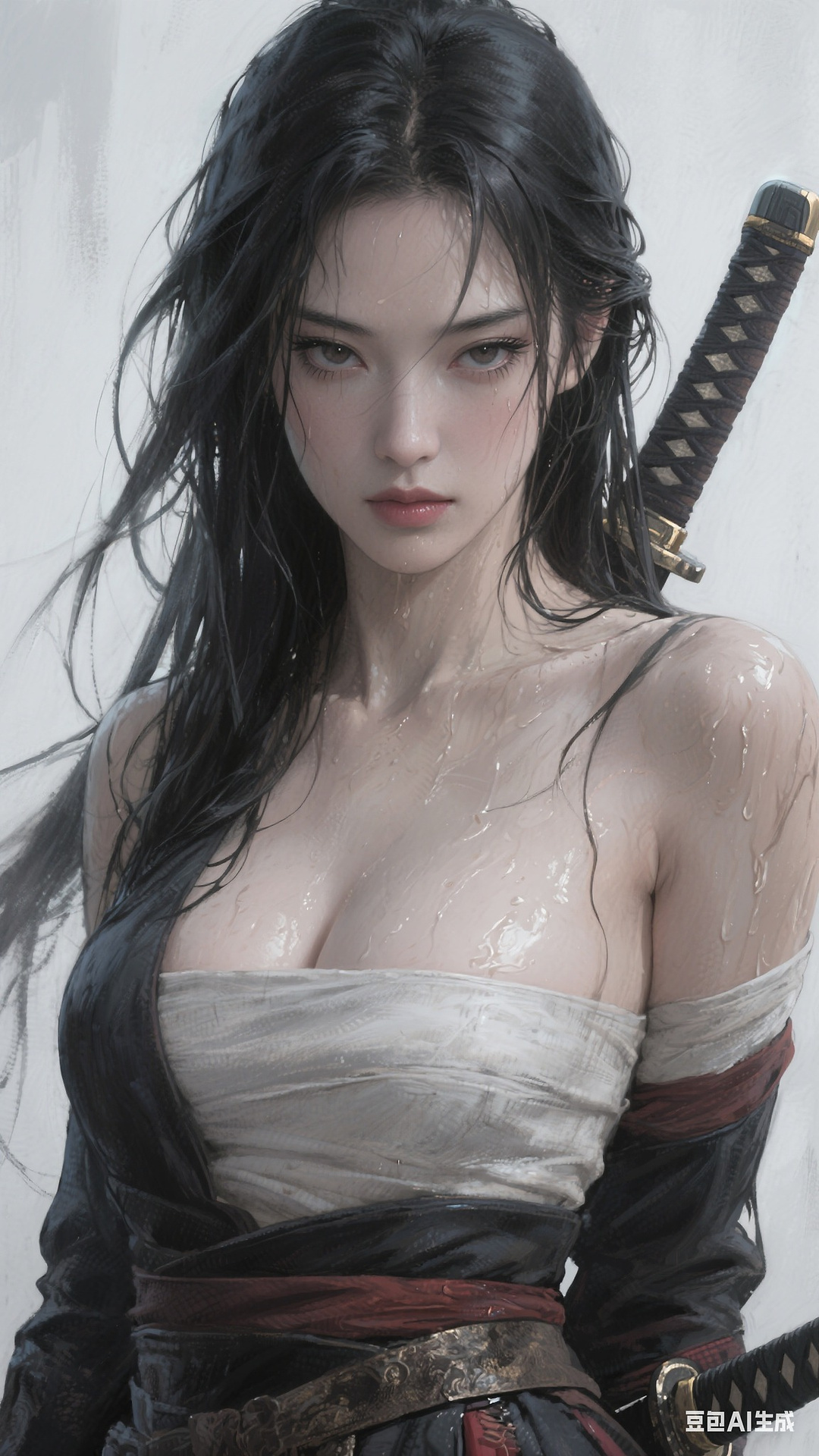 Portrait of a Japanese samurai woman