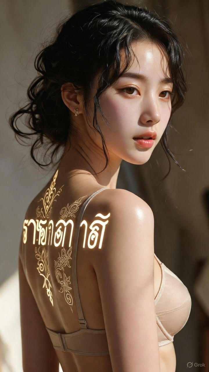 Thai Scripture Glowing Tattoo