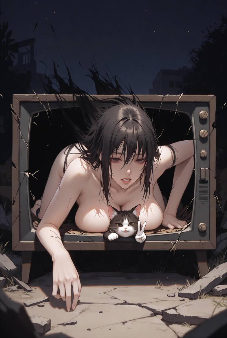 Sadako and the Cute Cat