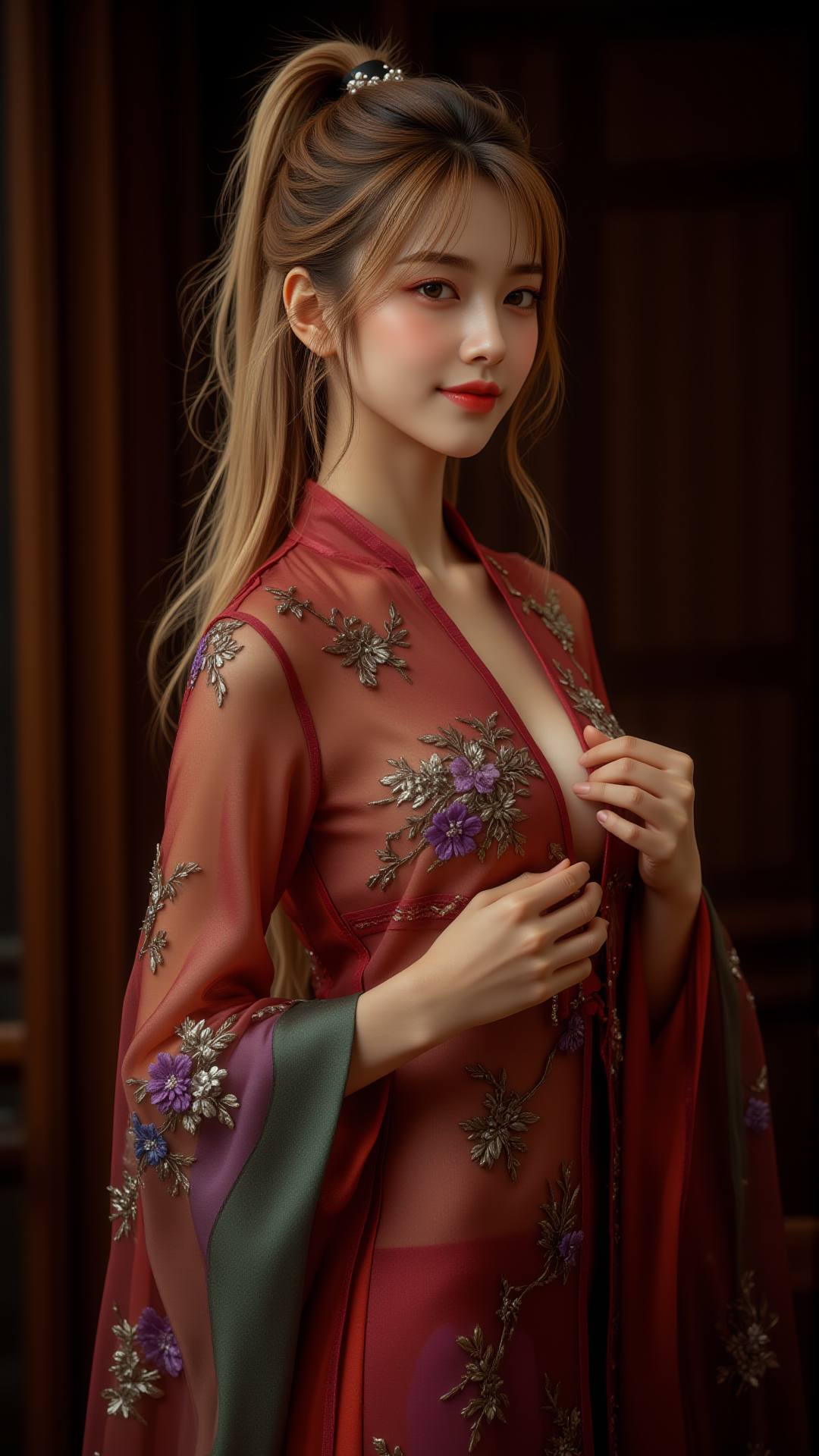 Embroidered cheongsam