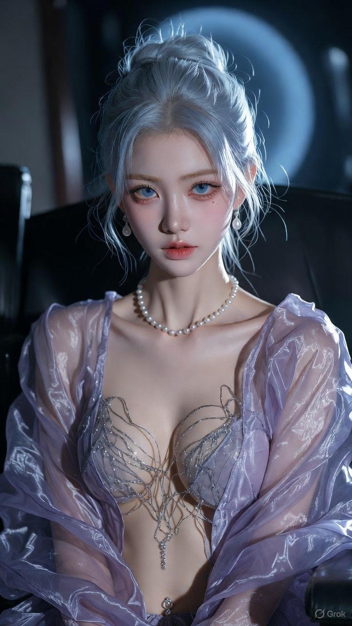 Translucent lavender backless top