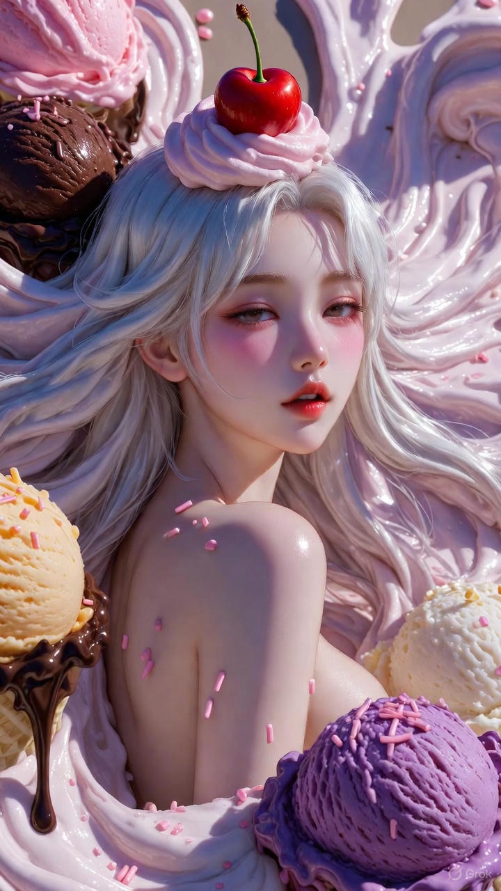 Cream Ice Cream Girl