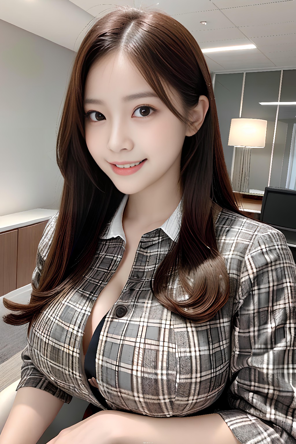 チェックなスーツのOLさん その1