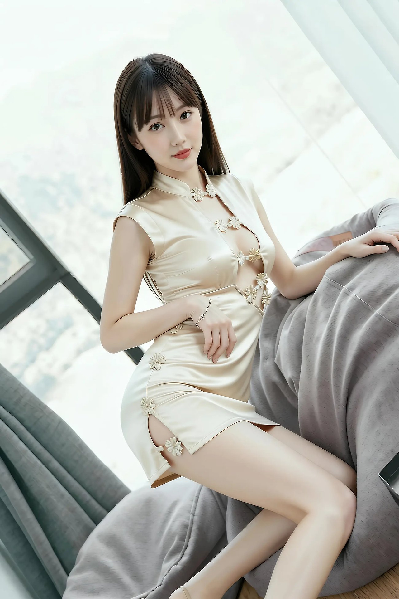 Wan 'er - Gold Modified Cheongsam