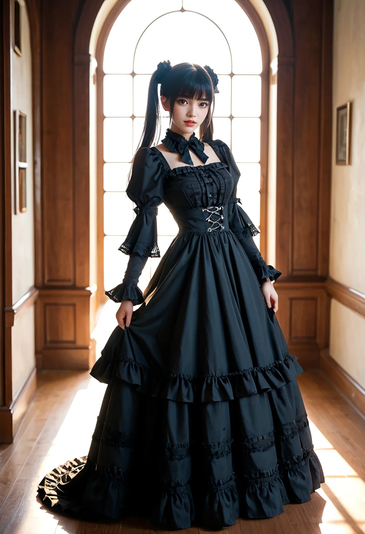 Twin-tail goth loli teenage girl and dressmaker insertion etch - Part 1