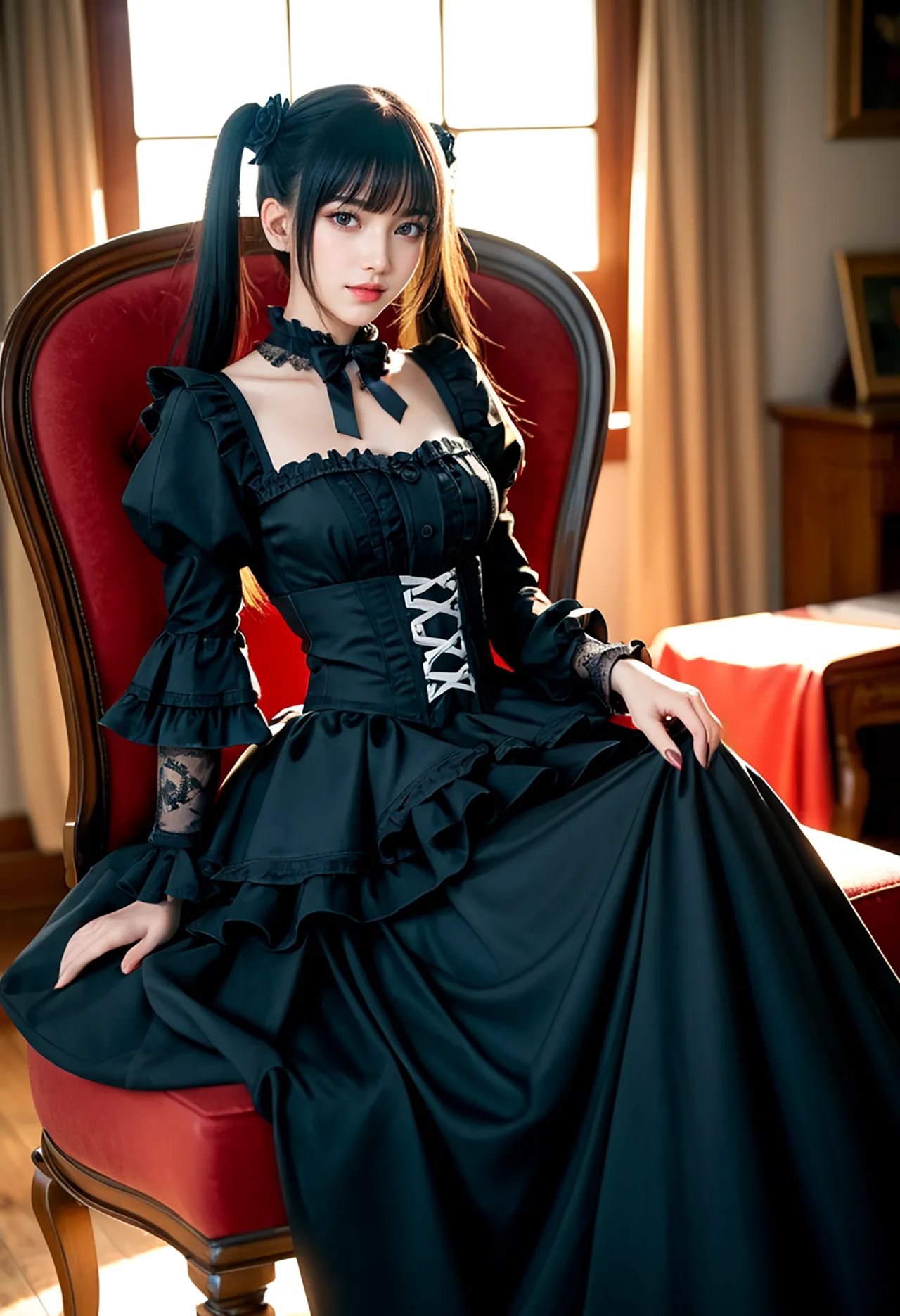 Twin-tail goth loli teenage girl and dressmaker insertion etch - Part 1