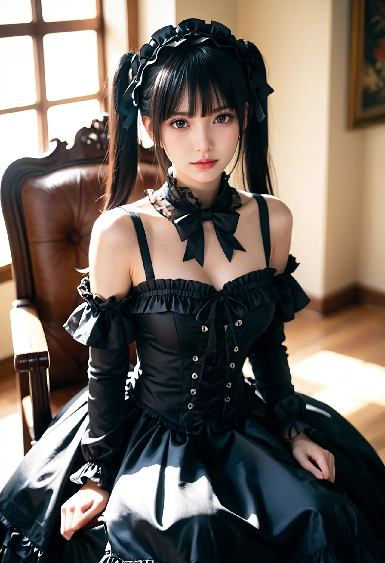 Twin-tail goth loli teenage girl and dressmaker insertion etch - Part 1