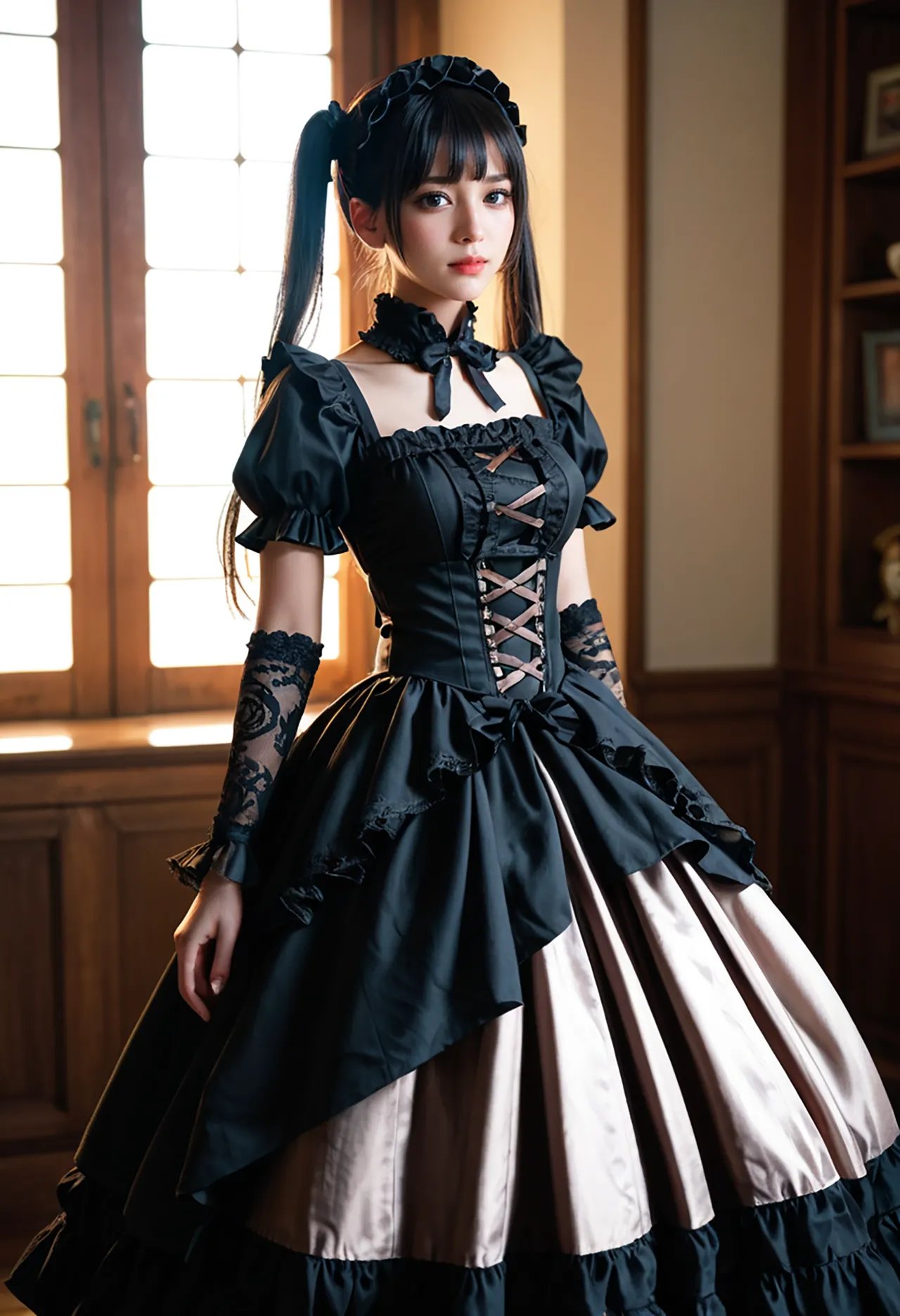 Twin-tail goth loli teenage girl and dressmaker insertion etch - Part 1