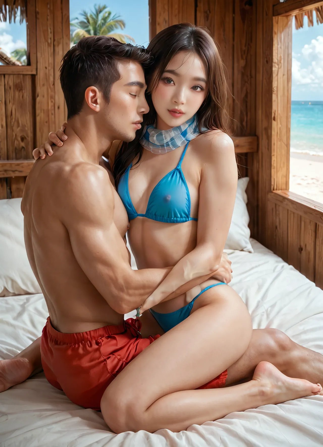Creampie Sex With Beauty in Blue Bikini - Part 1